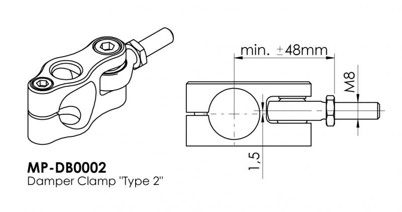 ボディークランプ 24.6mm TYPE-2 ゴールド | HYPERPRO